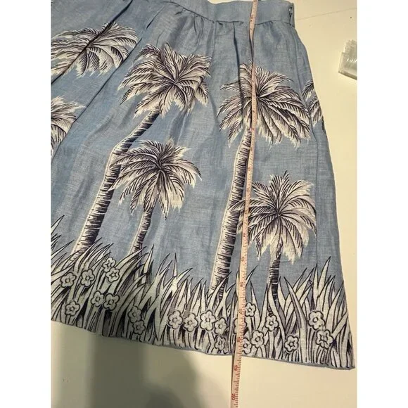 J. Crew Womens Linen Short Skirt In Palm Tree Print Size 0 Tropical Hawaiian - Picture 5 of 8